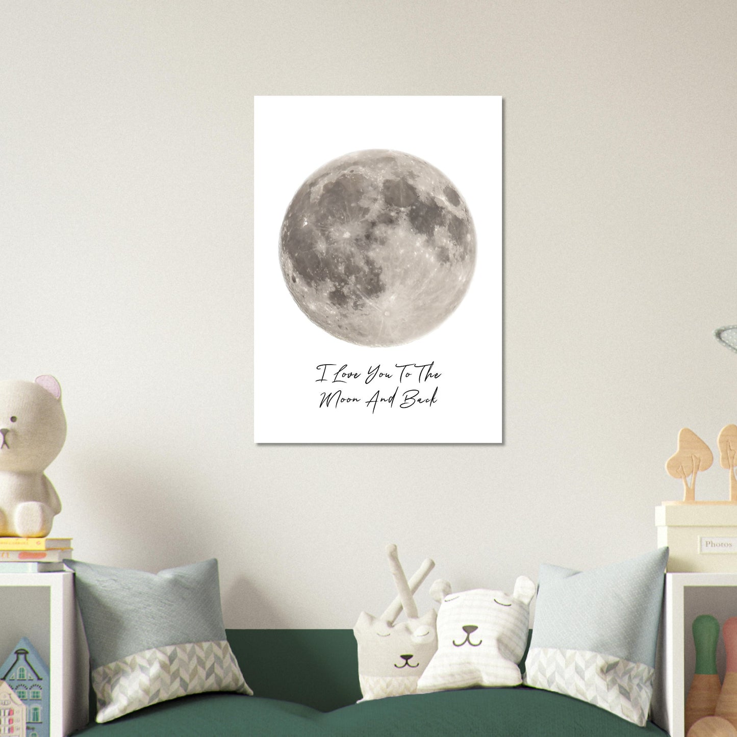 Måne Poster (Valfri bakgrundsfärg & Text)