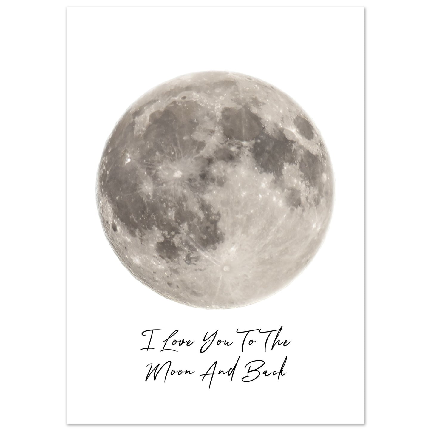 Måne Poster (Valfri bakgrundsfärg & Text)
