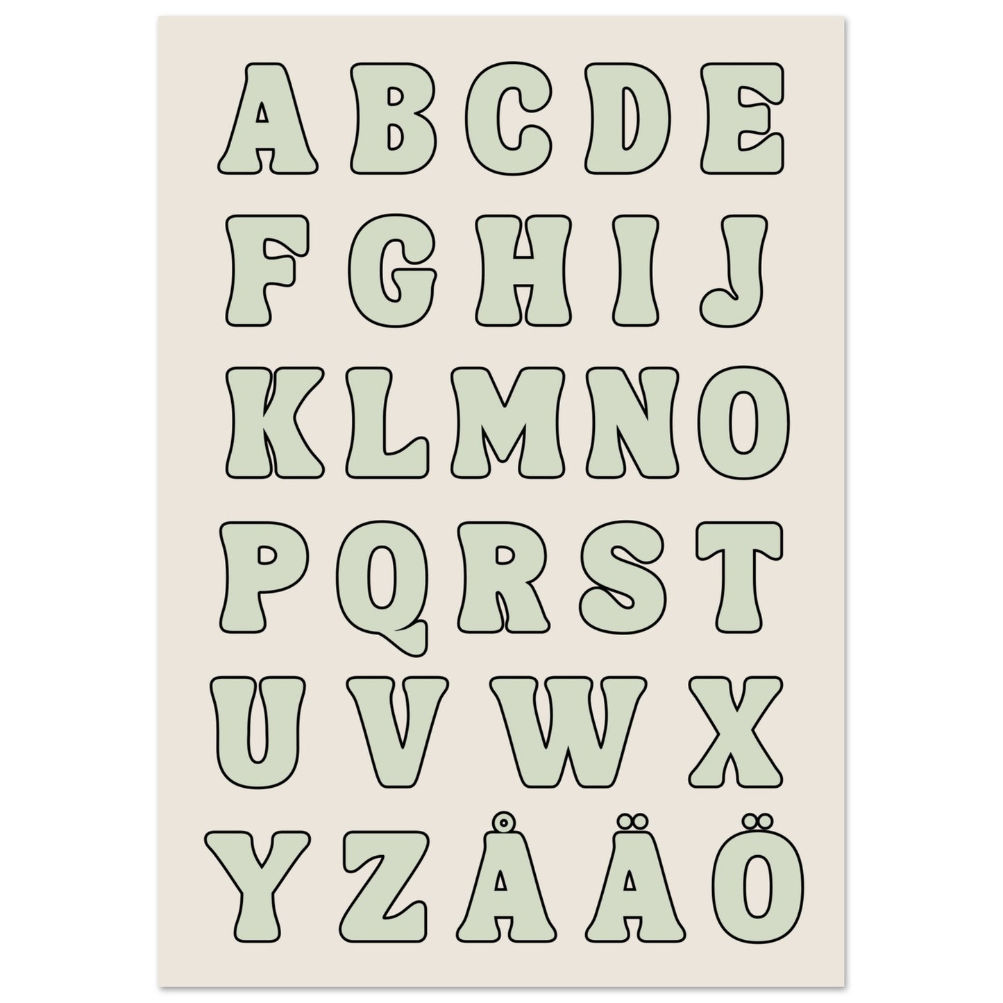 Alfabets poster Grön
